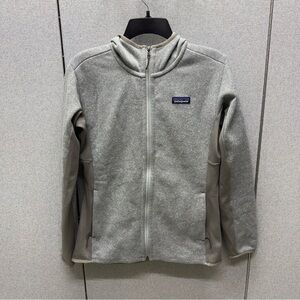 Grey Patagonia fleece hoodie